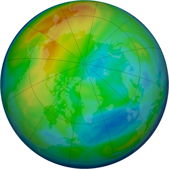 Arctic ozone map for 15 December 2005